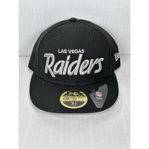 Size 7 3/8 Las Vegas Raiders Hat 59FIFTY New Era Omaha Low Profile Fitted Cap